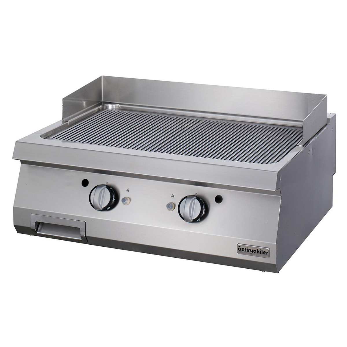 Grill Plate Set Üstü 900 Seri Gazlı Oluklu 80x90x30-Sert Krom Kaplı