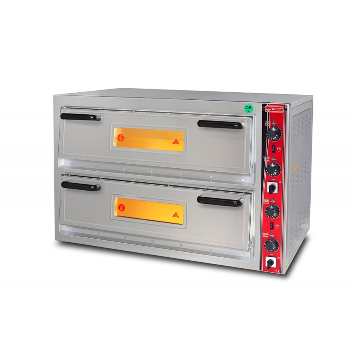 SGS PO / 9262 DE Çift Katlı Pizza Fırını Elektrikli 6+6 Pizza Ø 30 Cm